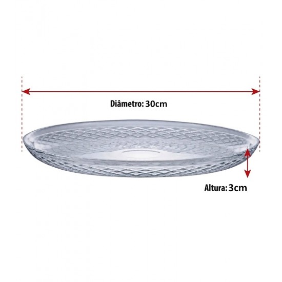 Prato Para Bolo 30cm Ravena De Vidro Home Special